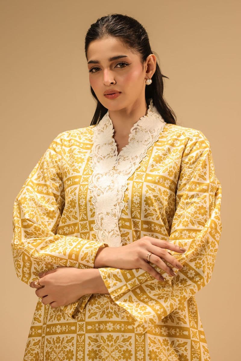 Cambric Printed Shirt With Embroidered thumbnail