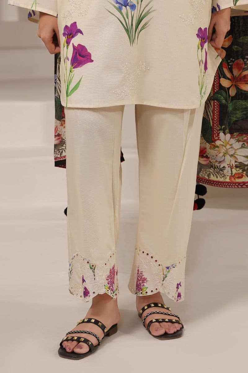 3PC Cambric Printed Suit With Embroidered thumbnail