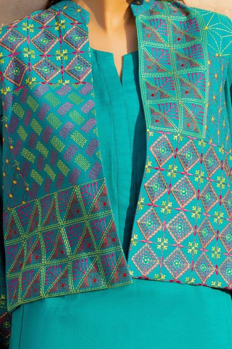 Khaddar Embroidered Crop Jacket thumbnail