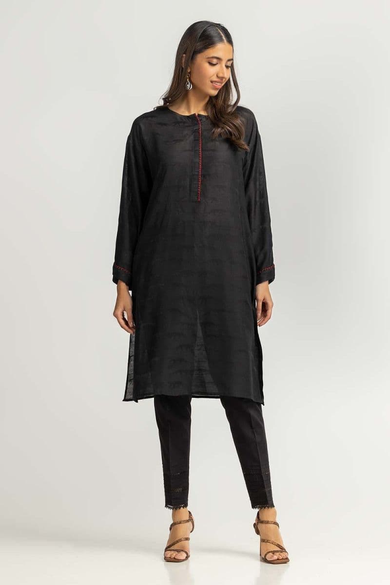 Dyed Self Jacquard Embelished Shirt thumbnail