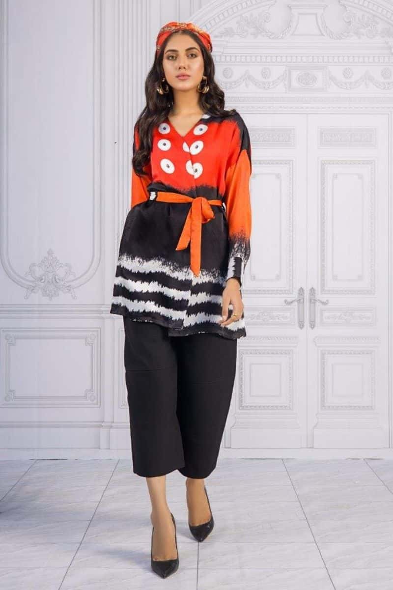 Charmeuse Silk Digital Printed Shirt - alternate view