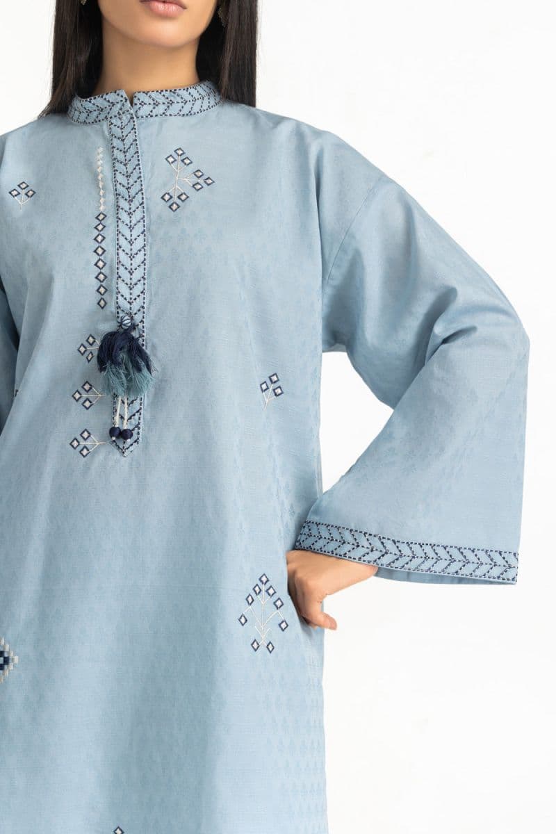 Jacquard Embroidered Shirt And Dyed Shalwar thumbnail