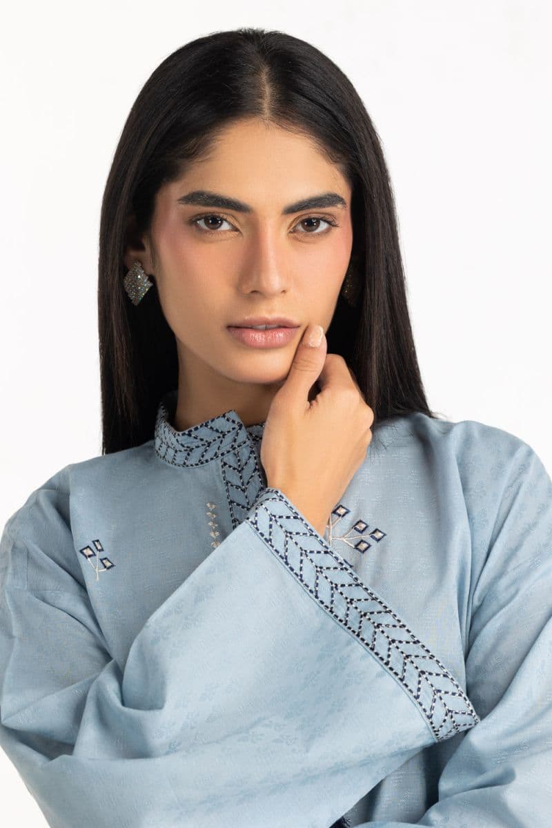 Jacquard Embroidered Shirt And Dyed Shalwar thumbnail