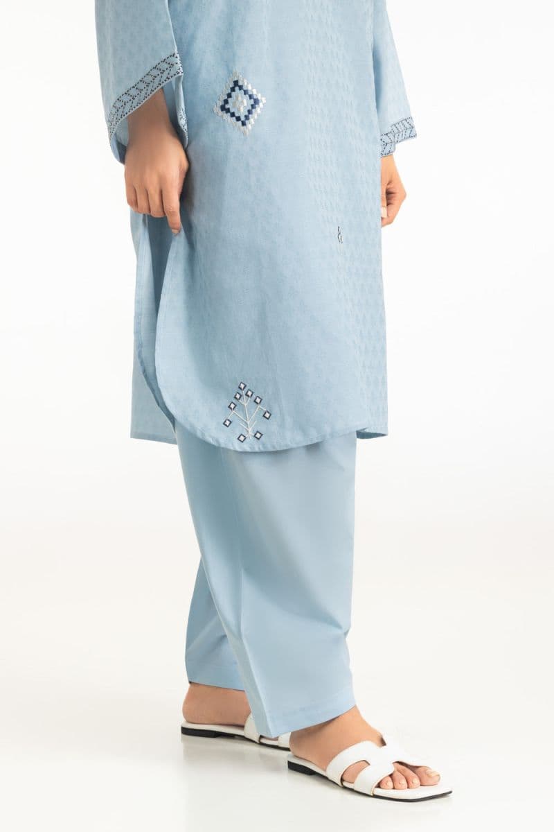 Jacquard Embroidered Shirt And Dyed Shalwar thumbnail