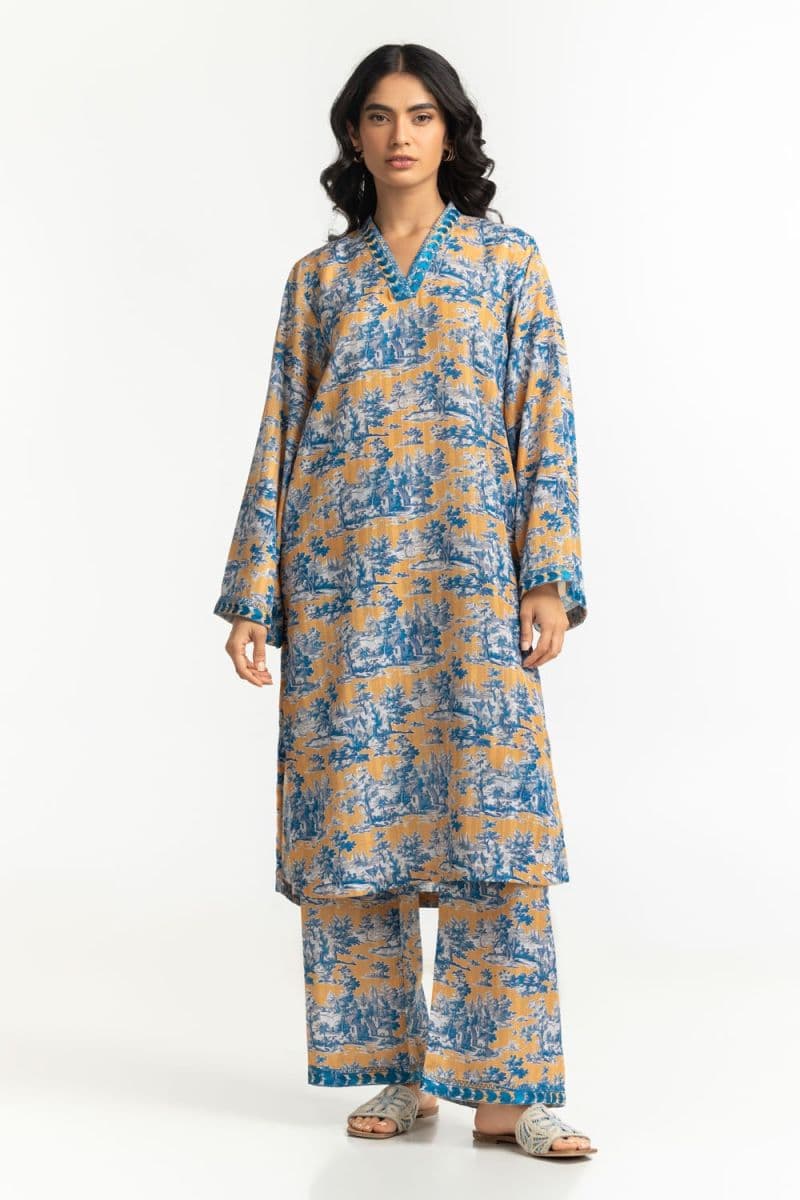 Textured Dobby Printed Shirt With Embroidered thumbnail