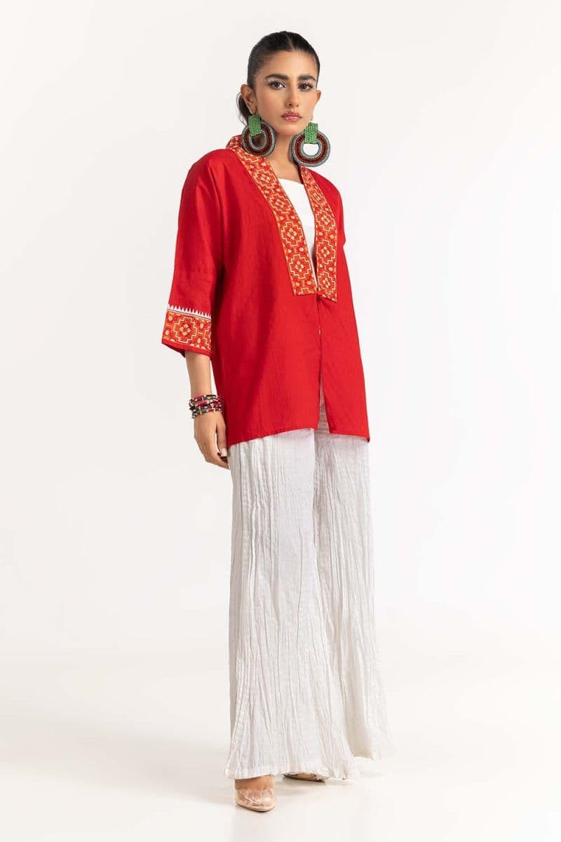 Dobby Screen Printed Kurti thumbnail