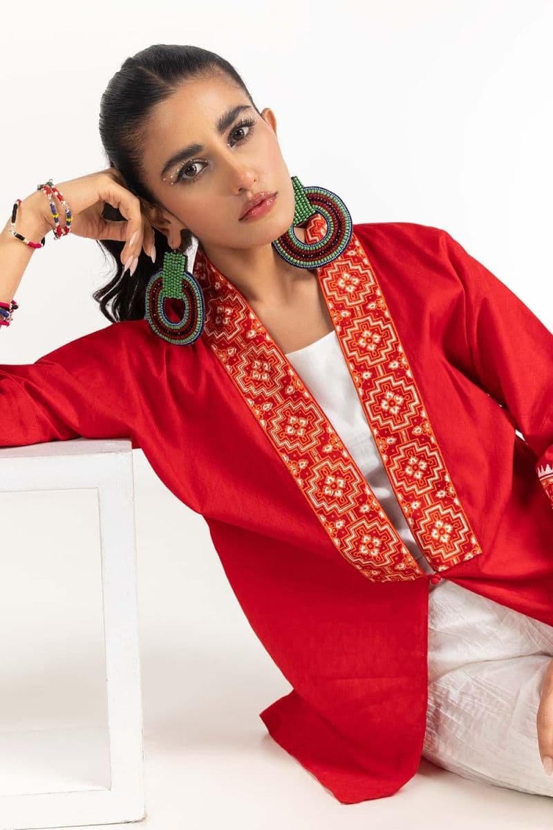 Dobby Screen Printed Kurti thumbnail