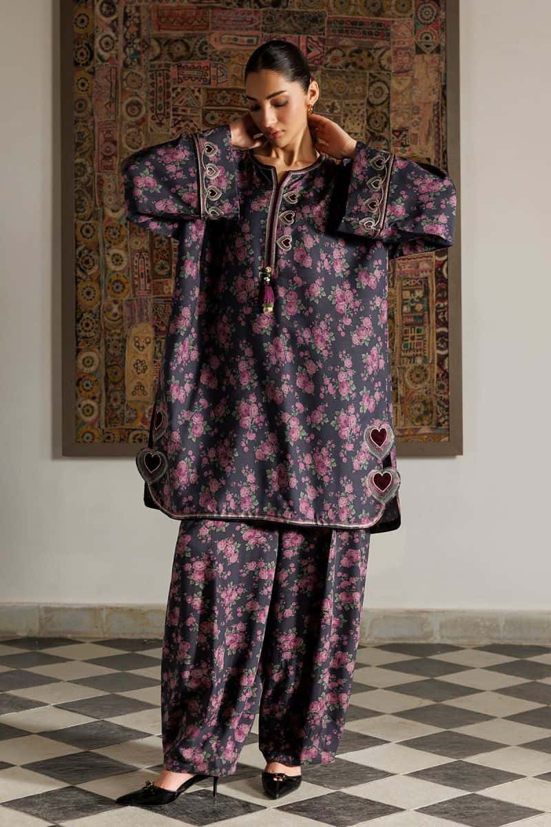Embroidered Velvet Ready-to-Wear Suit - alternate view