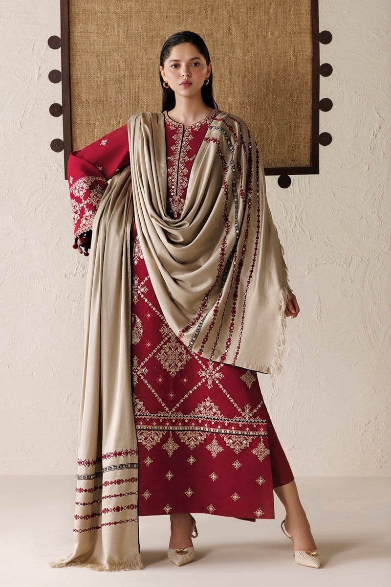 Embroidered Khaddar Ready-to-Wear Suit thumbnail