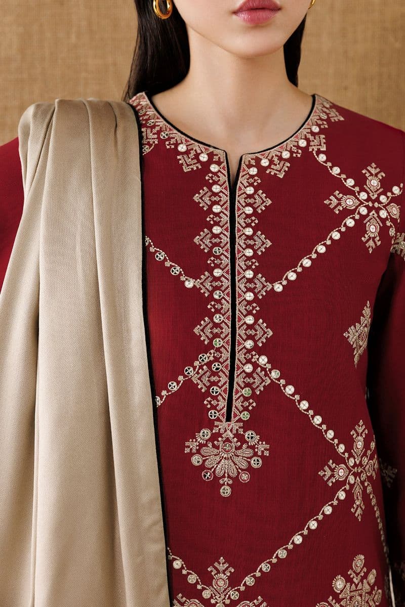 Embroidered Khaddar Ready-to-Wear Suit thumbnail