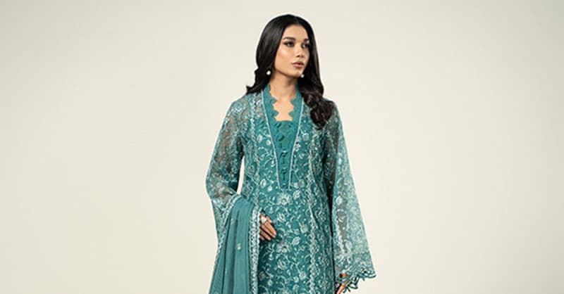 Embroidered Organza Fabric (2Pcs) | LF-714 thumbnail