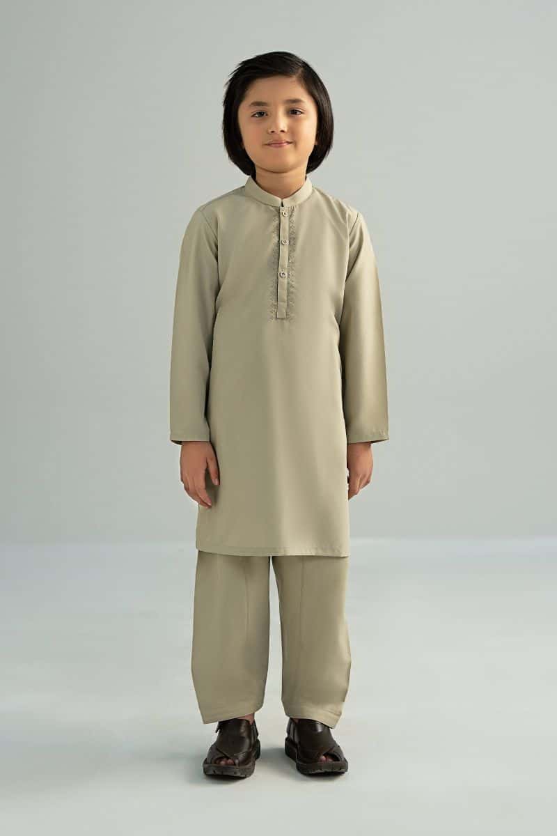 2 Piece Embroidered Blended Suit
