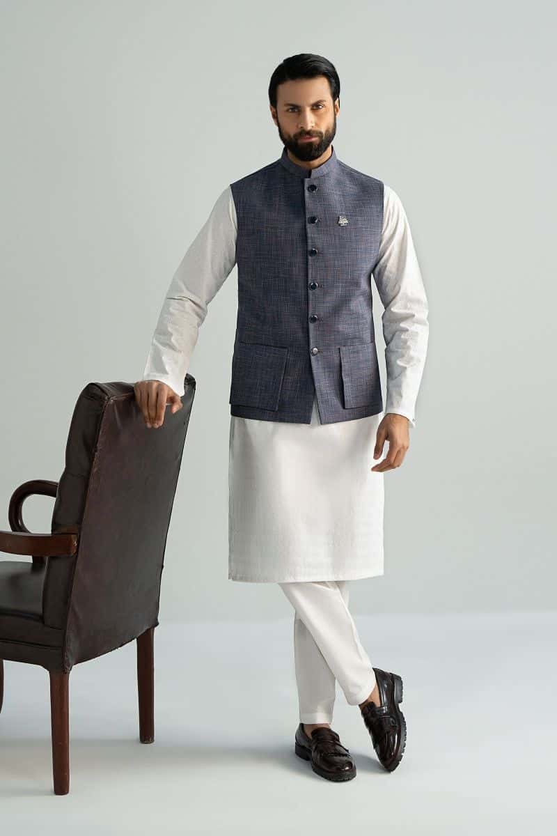 Blended Indigo Waistcoat