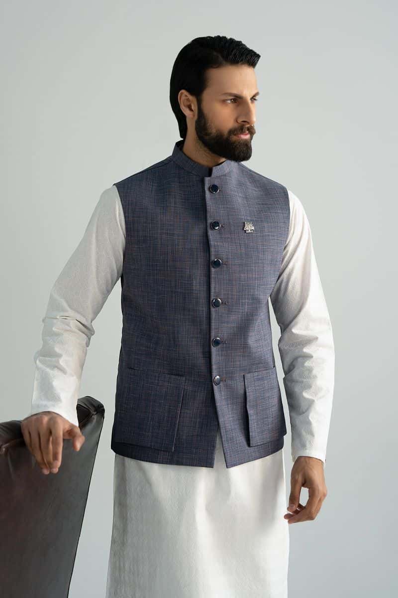 Blended Indigo Waistcoat - alternate view