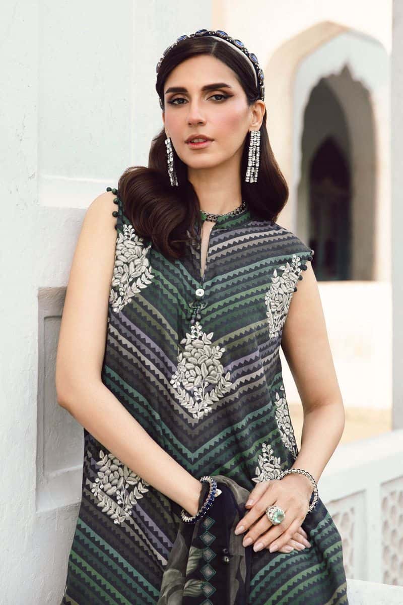 3 Piece Unstitched Embroidered Cambric Suit | MPT-2705-A - alternate view