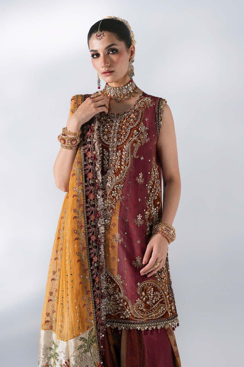 3 Piece Unstitched Embroidered Raw Silk Suit thumbnail