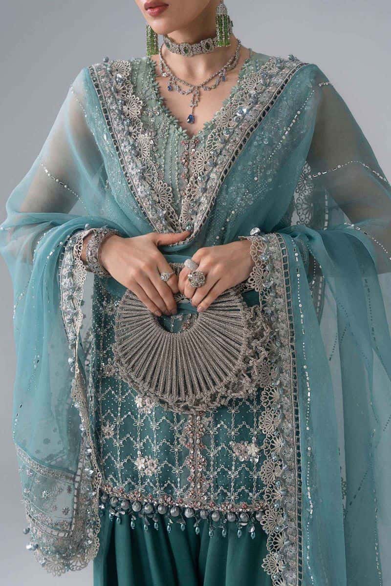 3 Piece Unstitched Embroidered Organza Suit - alternate view