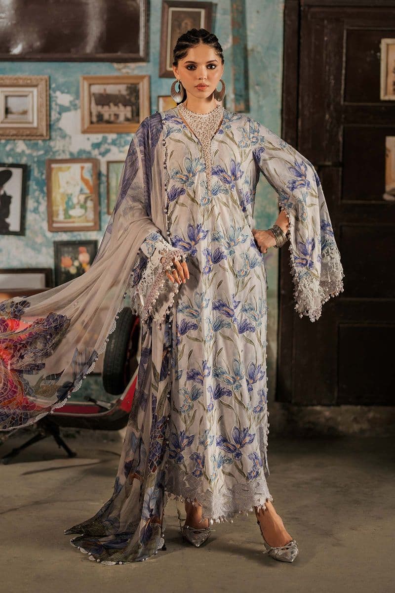3 Piece Unstitched Embroidered Cambric Suit thumbnail