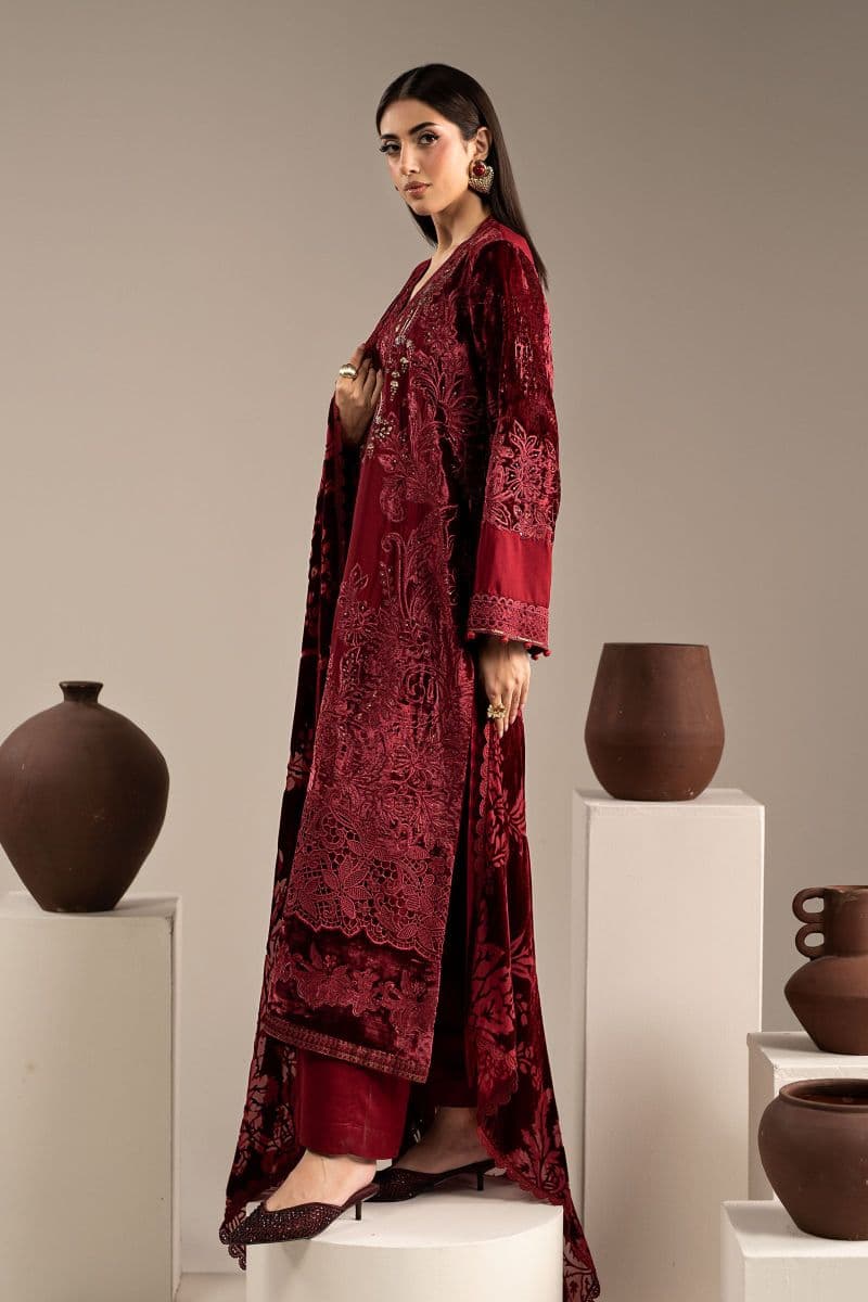 3 Piece Embroidered Velvet Suit thumbnail