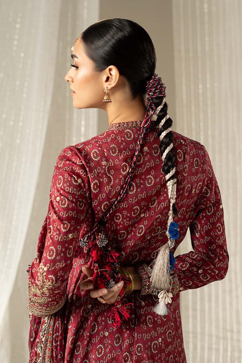 3 Piece Embroidered Raw Silk Suit thumbnail