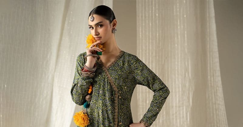 3 Piece Embroidered Raw Silk Suit thumbnail