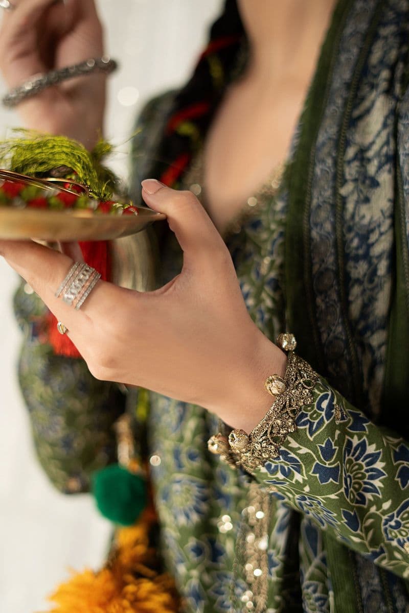3 Piece Embroidered Raw Silk Suit thumbnail