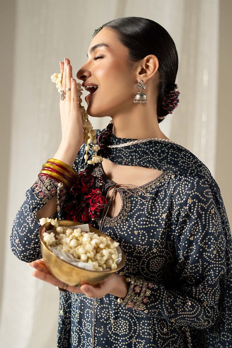 3 Piece Embroidered Raw Silk Suit thumbnail