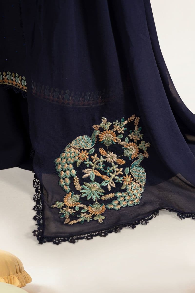 3 Piece Embroidered Raw Silk Suit thumbnail