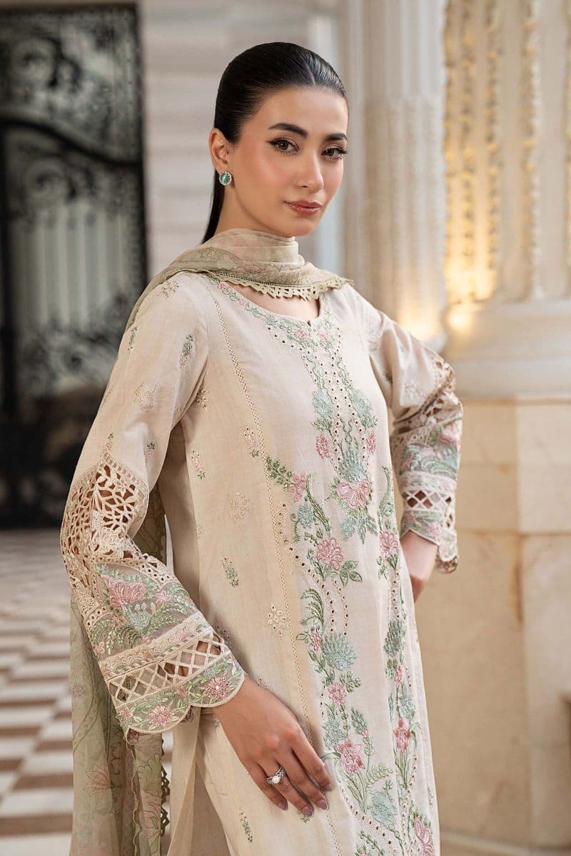 3 Piece Embroidered Self Jacquard Lawn Suit thumbnail