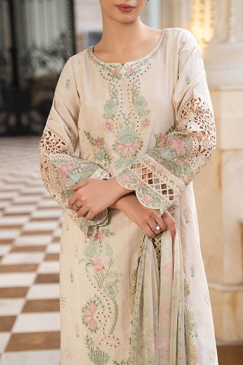 3 Piece Embroidered Self Jacquard Lawn Suit thumbnail