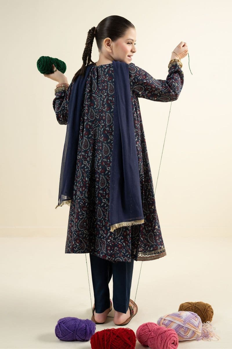 3 Piece Embroidered Raw Silk Suit thumbnail