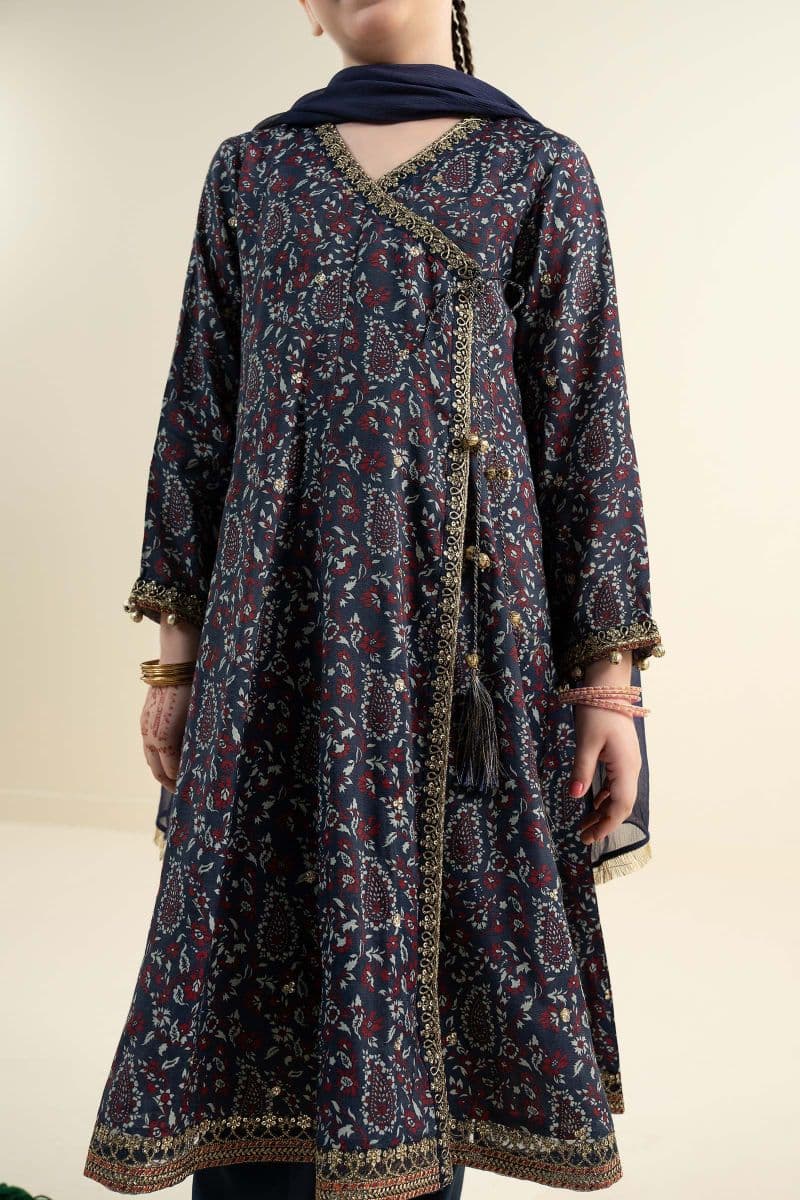 3 Piece Embroidered Raw Silk Suit thumbnail