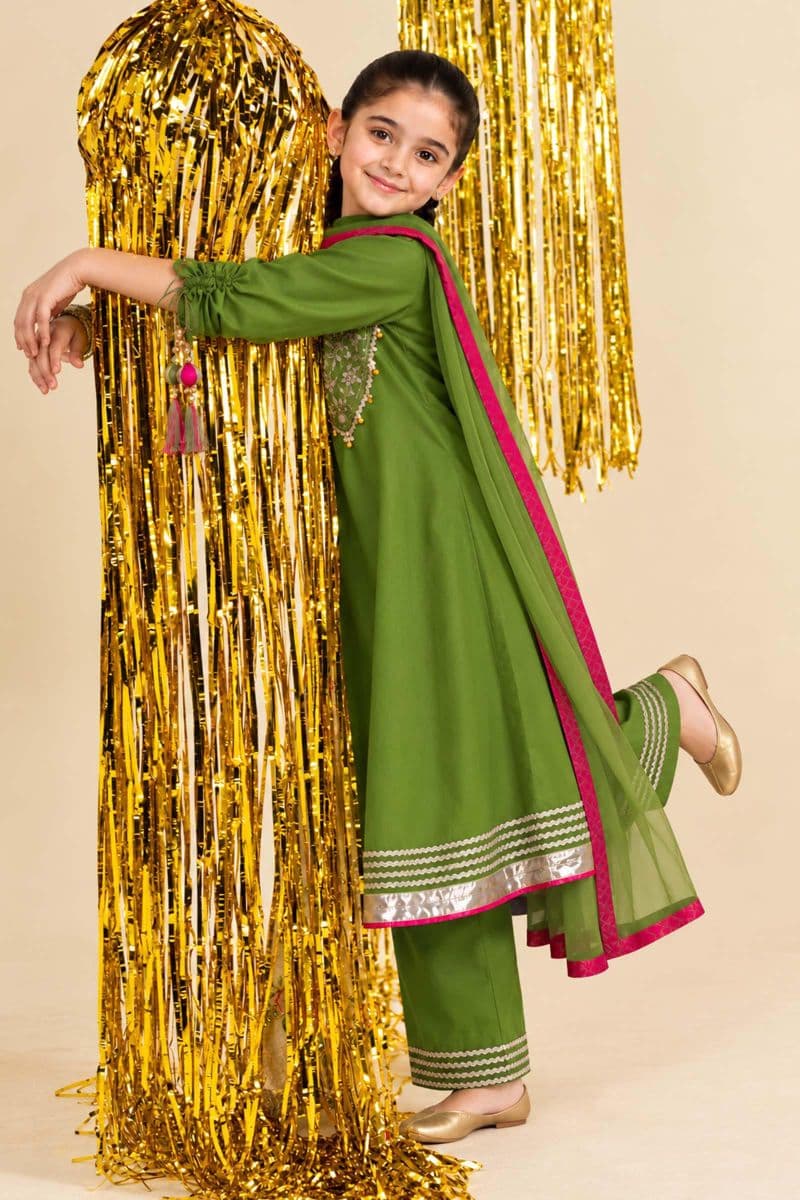 3 Piece Embroidered Satin Suit thumbnail