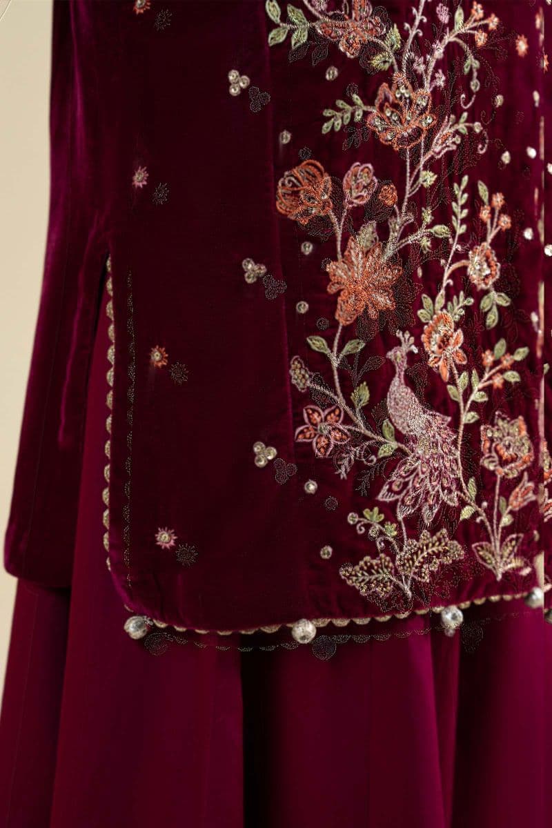 2 Piece Embroidered Velvet Suit thumbnail