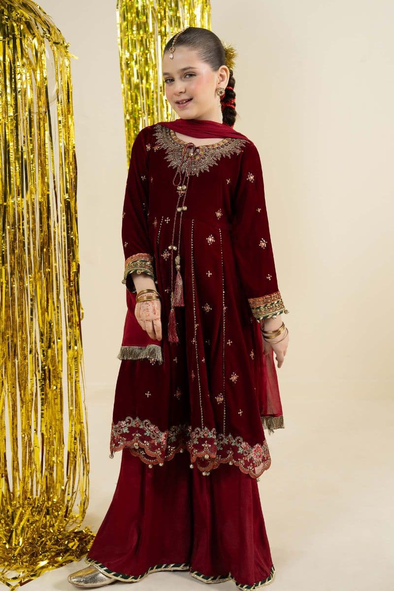 3 Piece Embroidered Velvet Suit thumbnail