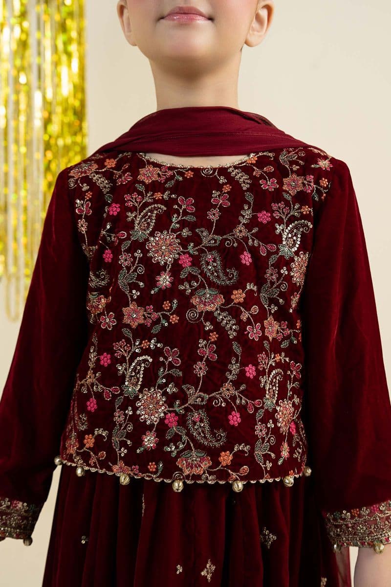 3 Piece Embroidered Velvet Suit thumbnail