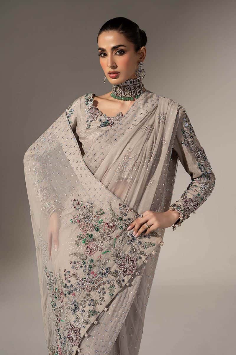 Embroidered Chiffon Saree
