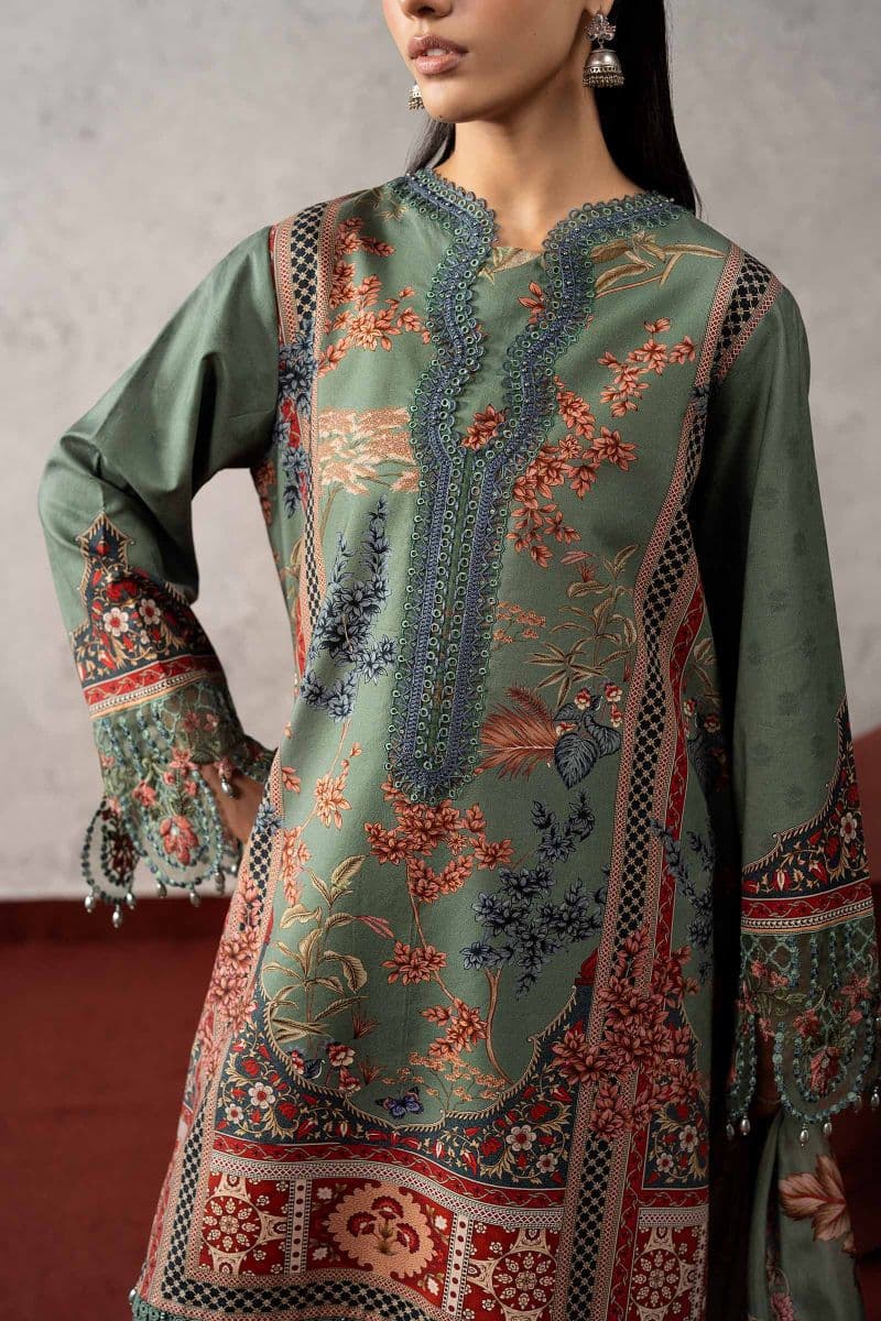 3 Piece Embroidered Cambric Suit thumbnail