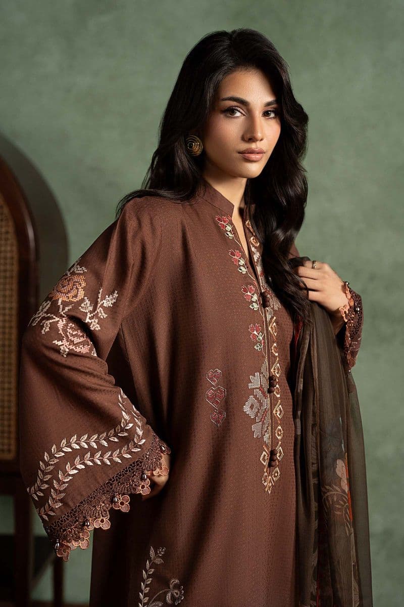 3 Piece Embroidered Dobby Linen Suit thumbnail