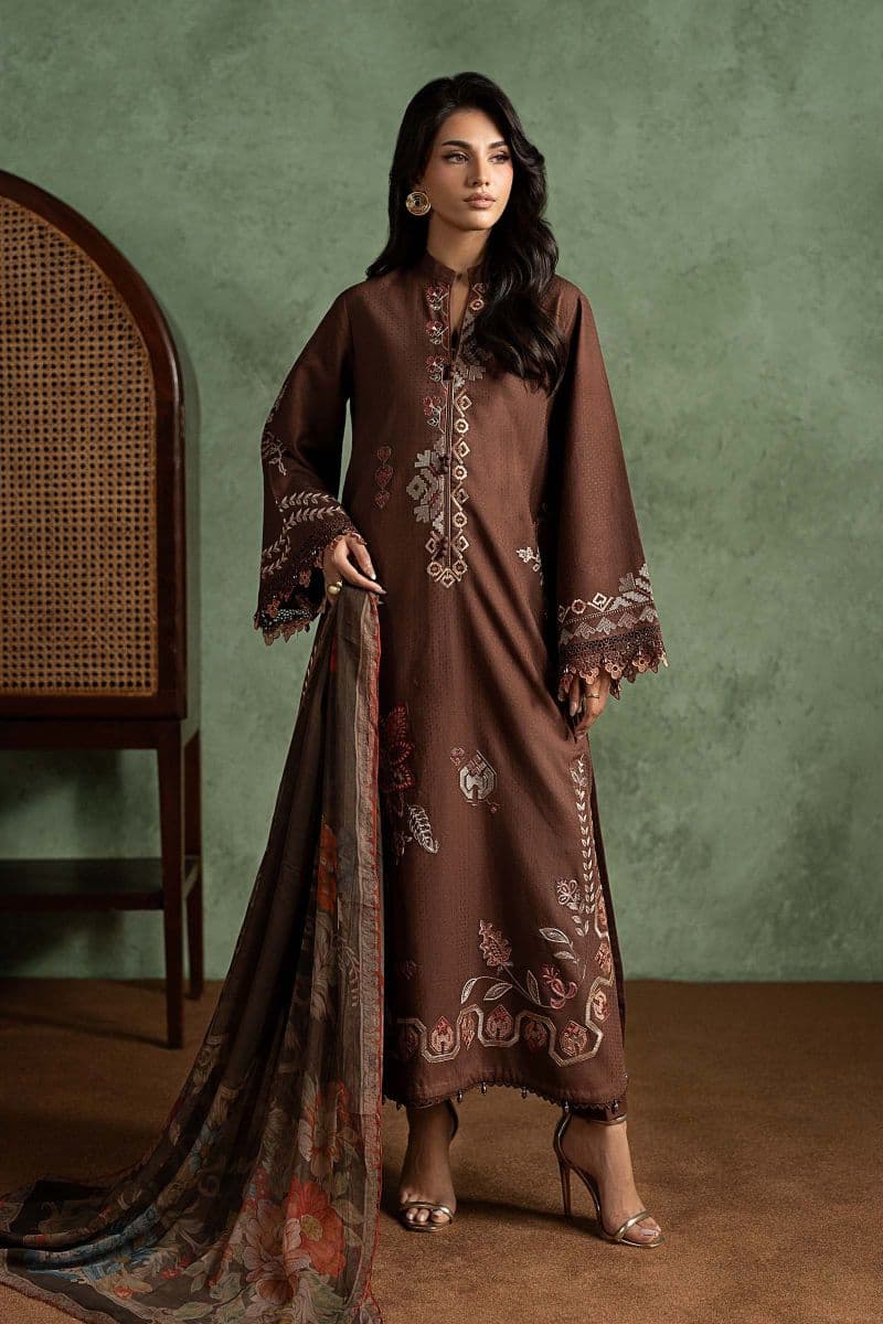 3 Piece Embroidered Dobby Linen Suit thumbnail