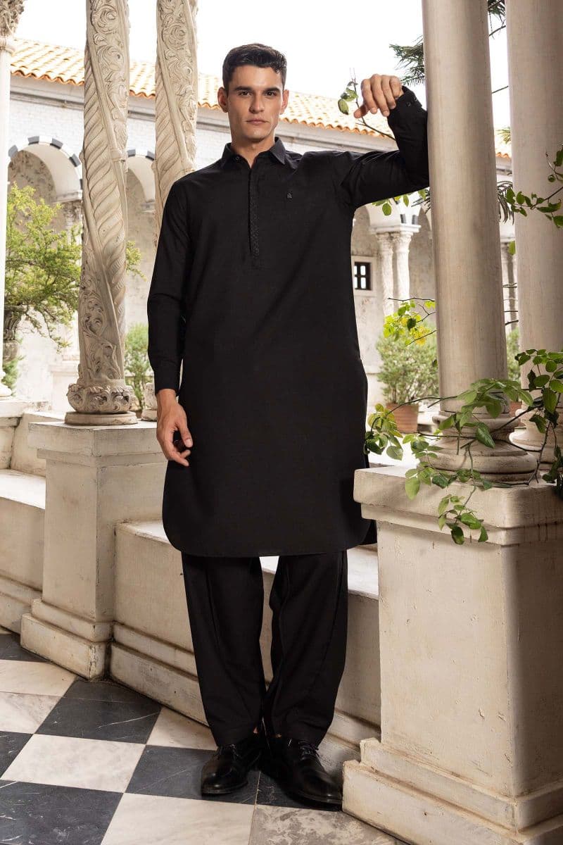 2 Piece Embroidered Blended Suit thumbnail
