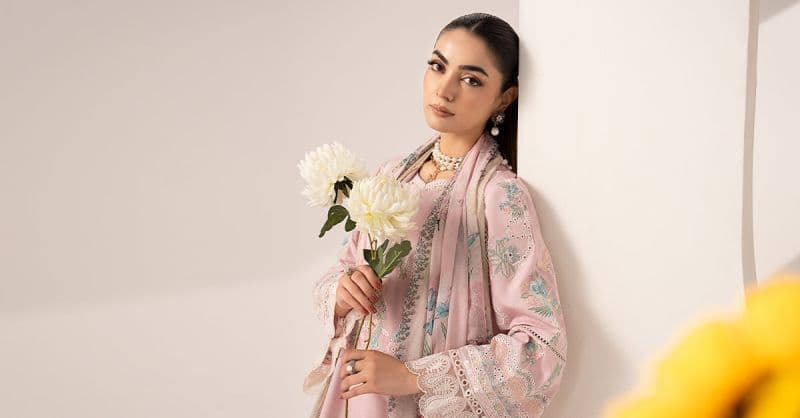 3 Piece Embroidered Paper Silk Suit thumbnail