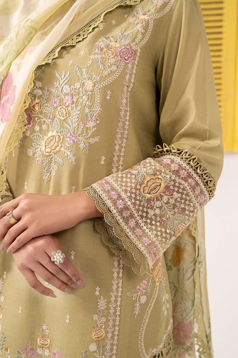 3 Piece Embroidered Dobby Lawn Suit thumbnail