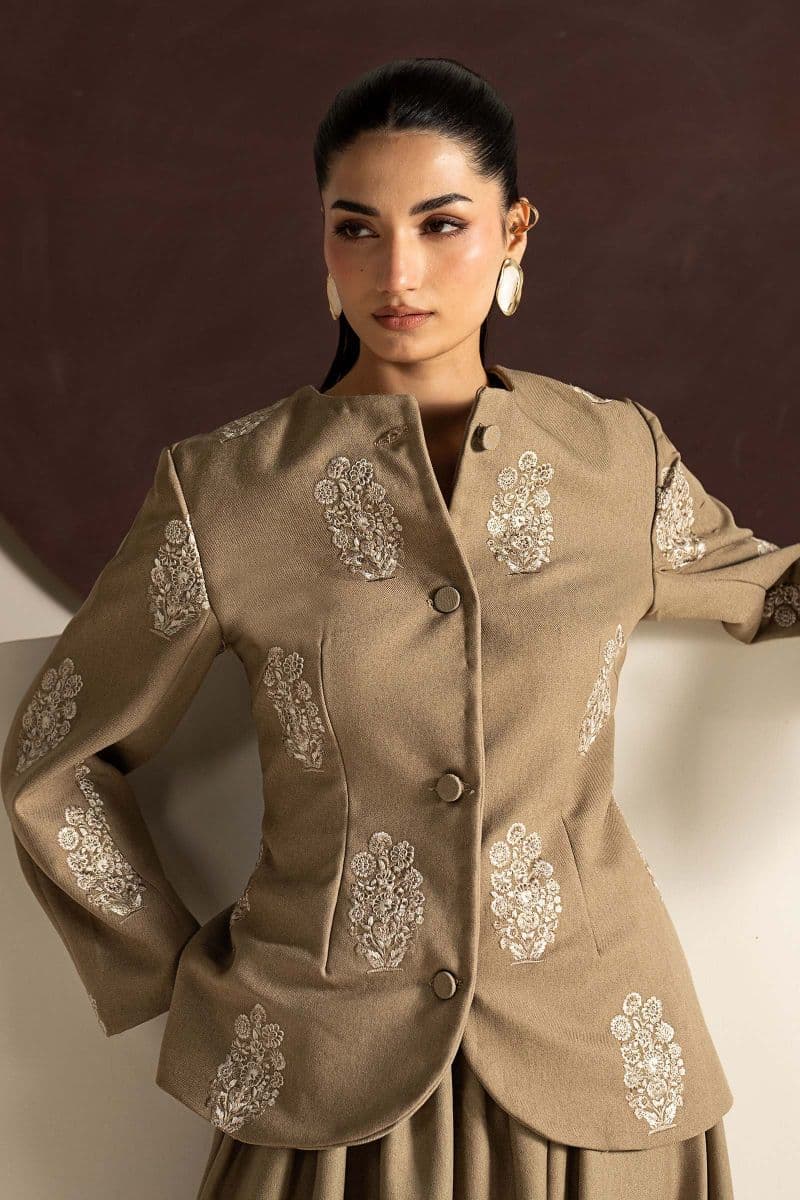 2 Piece Embroidered Blended Wool Suit thumbnail