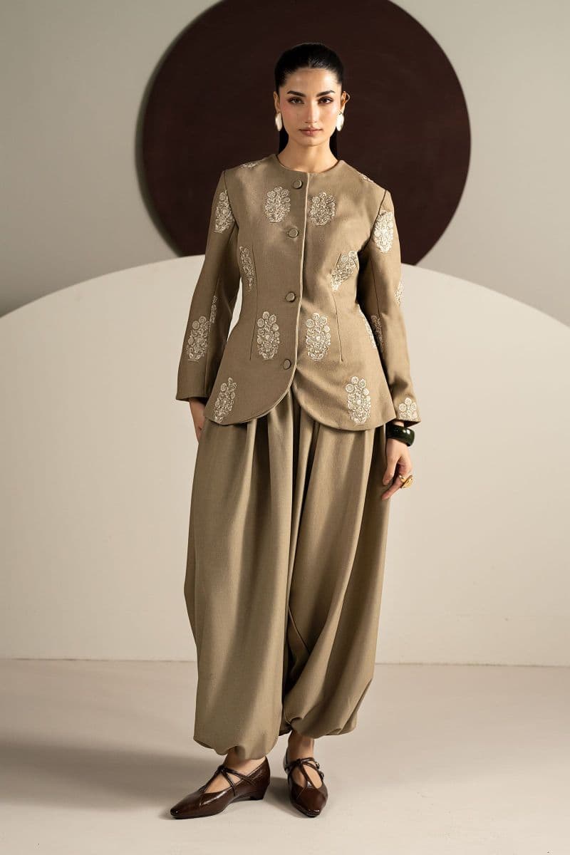 2 Piece Embroidered Blended Wool Suit thumbnail