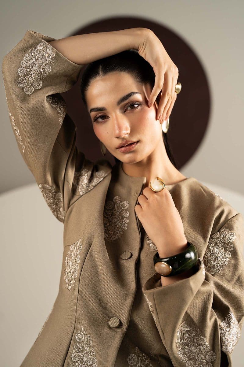 2 Piece Embroidered Blended Wool Suit thumbnail