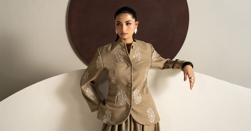 2 Piece Embroidered Blended Wool Suit thumbnail