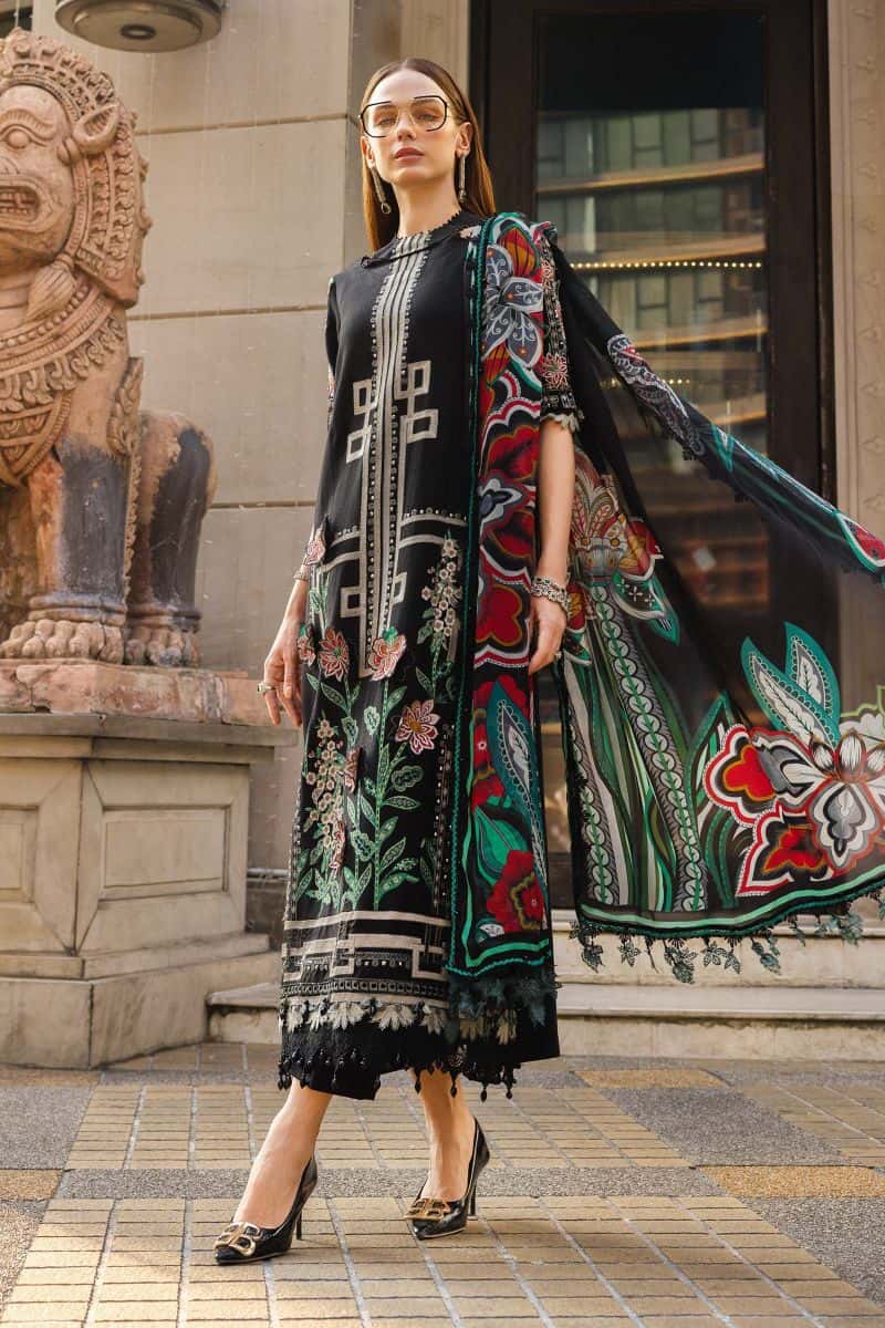 3 Piece Unstitched Embroidered Jacquard Lawn Suit - alternate view