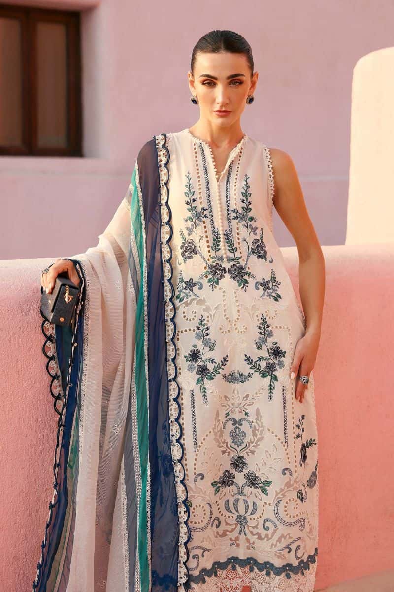 3 Piece Unstitched Embroidered Jacquard Lawn Suit - alternate view