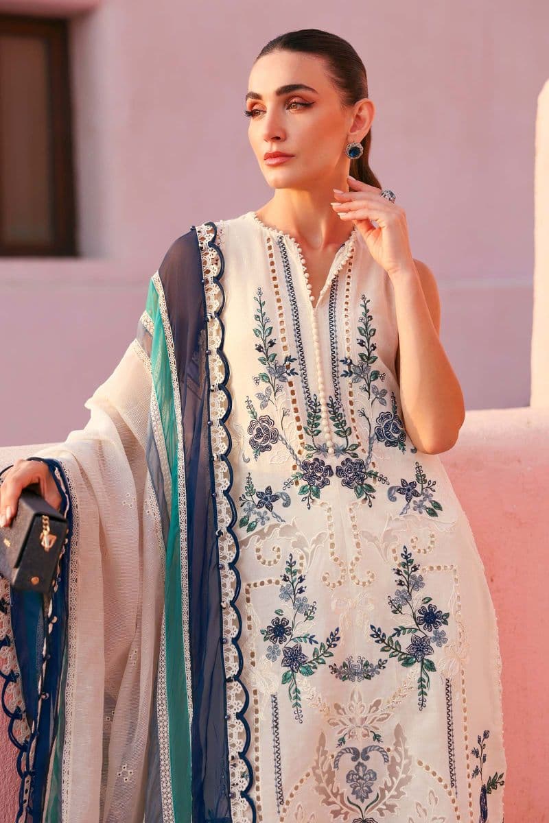 3 Piece Unstitched Embroidered Jacquard Lawn Suit thumbnail